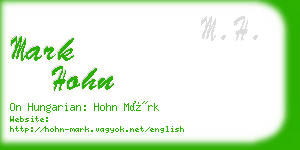 mark hohn business card